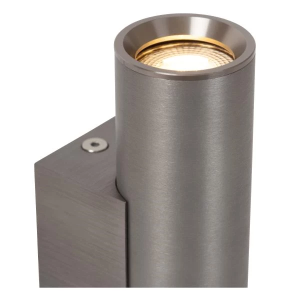 Lucide DUPLA - Foco de pared / Lámpara de pared - 2xGU10 (MR11) - Hierro gris - detalle 1